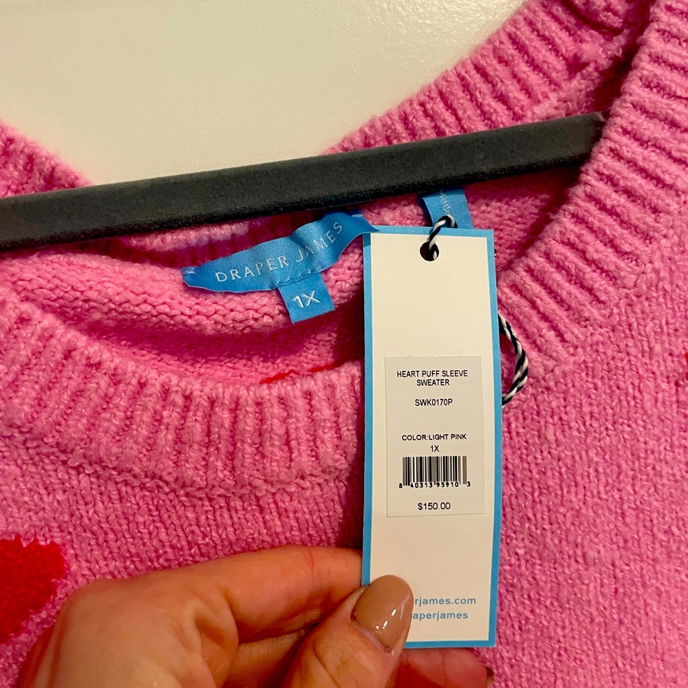Draper James heart sweater 1x